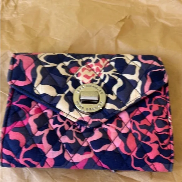 Vera Bradley Pink and Blue Wristlet - Picture 1 of 11
